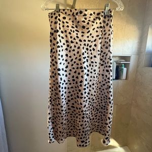 Animal print silk skirt
